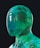 A glass sculpture of a woman's head and shoulders