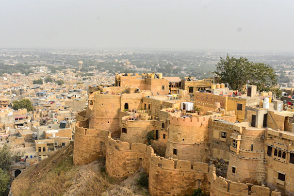 A view of a city from a hill top