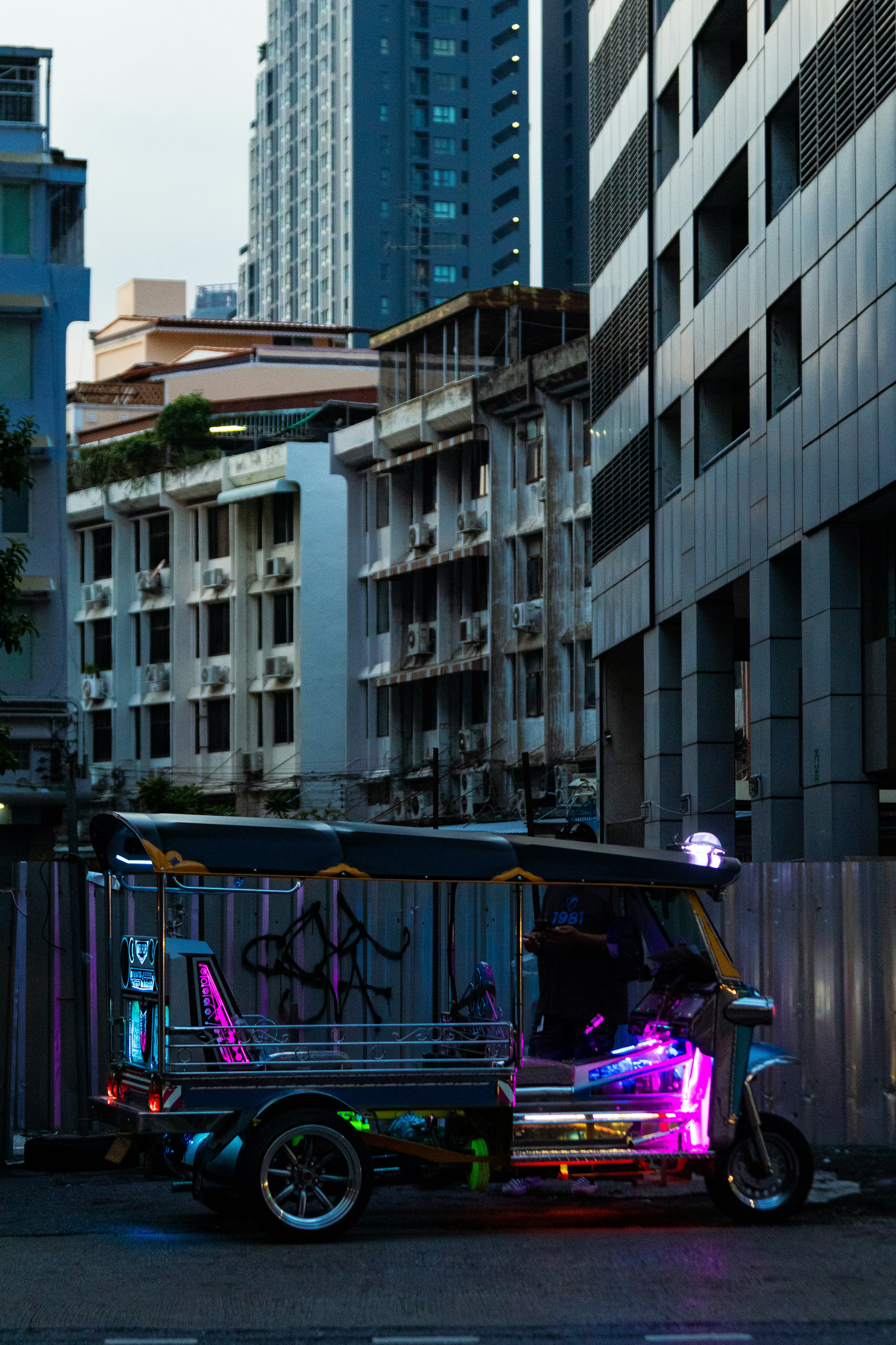 A street scene with focus on a truck