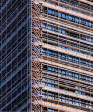 A very tall building with lots of scaffolding on it