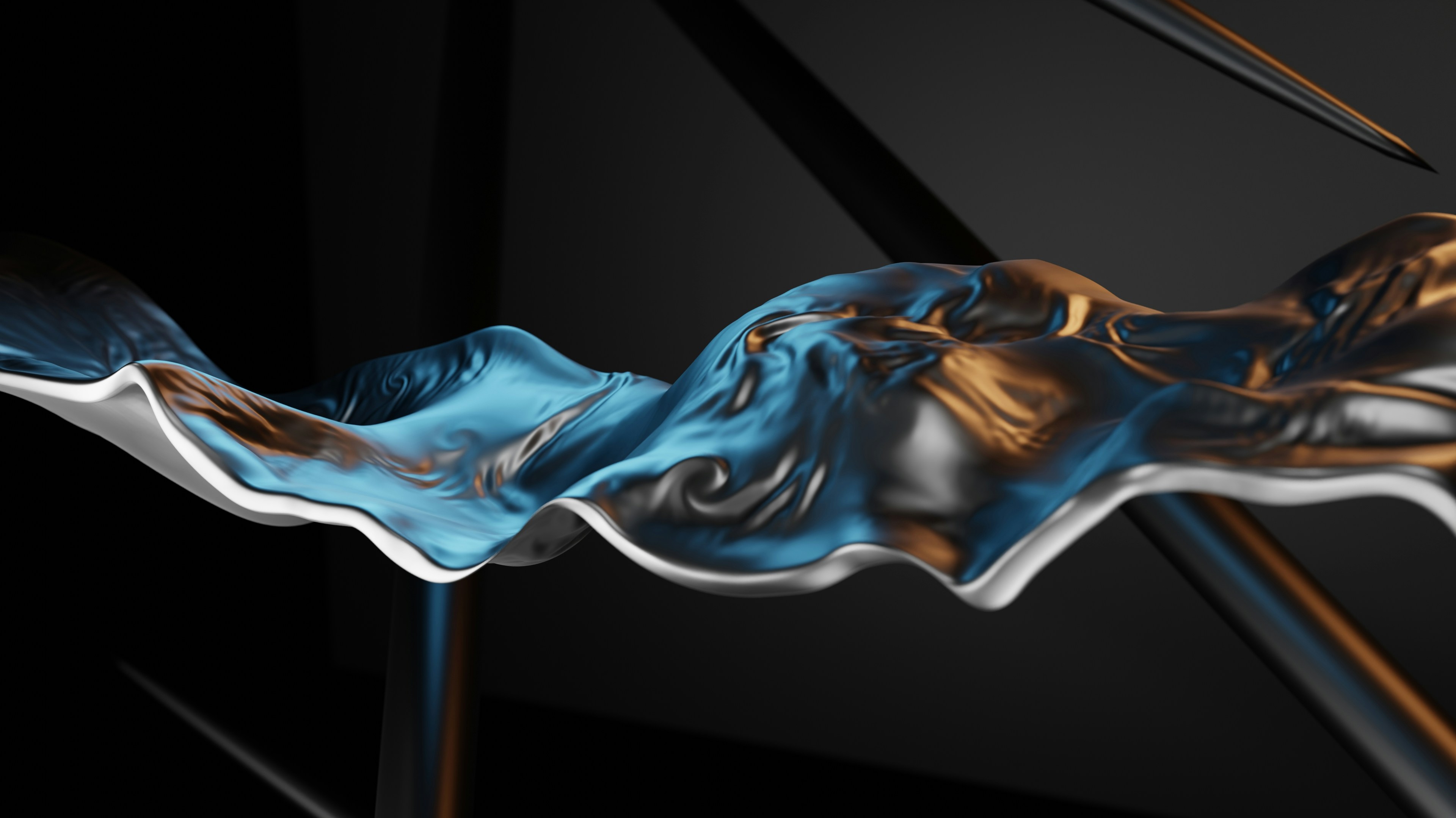 黒の背景に青と金のデザイン