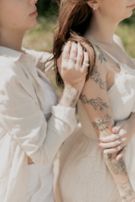 A couple of women standing next to each other