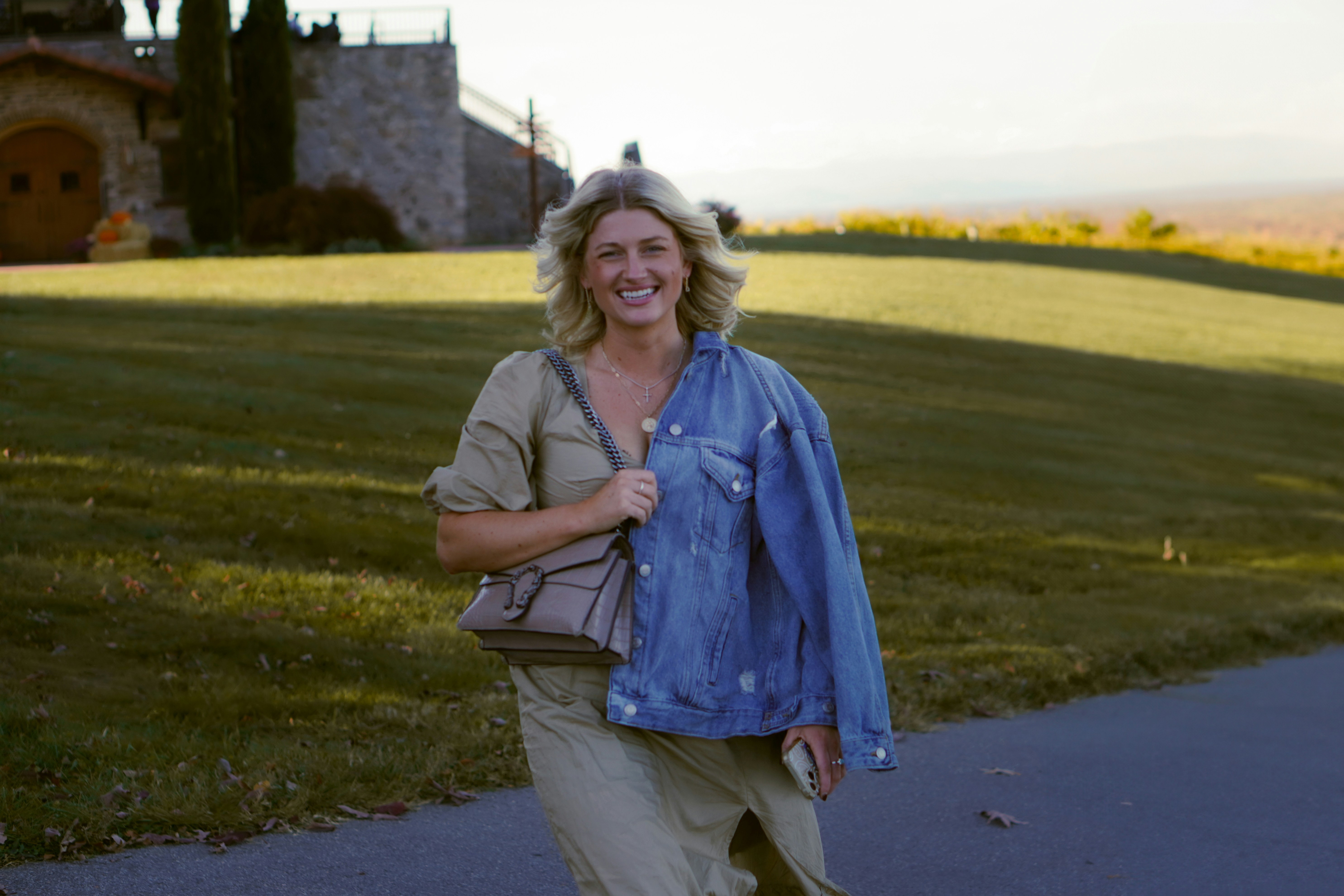 Posing in front of a vinery. Raffaldini in North Carolina.
