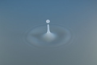 A picture of a drop of water on a blue background