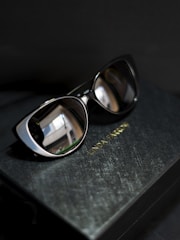 A pair of sunglasses sitting on top of a book