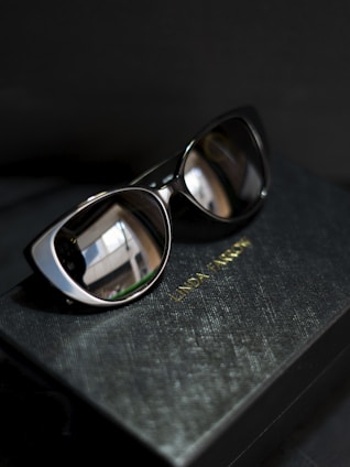 A pair of sunglasses sitting on top of a book