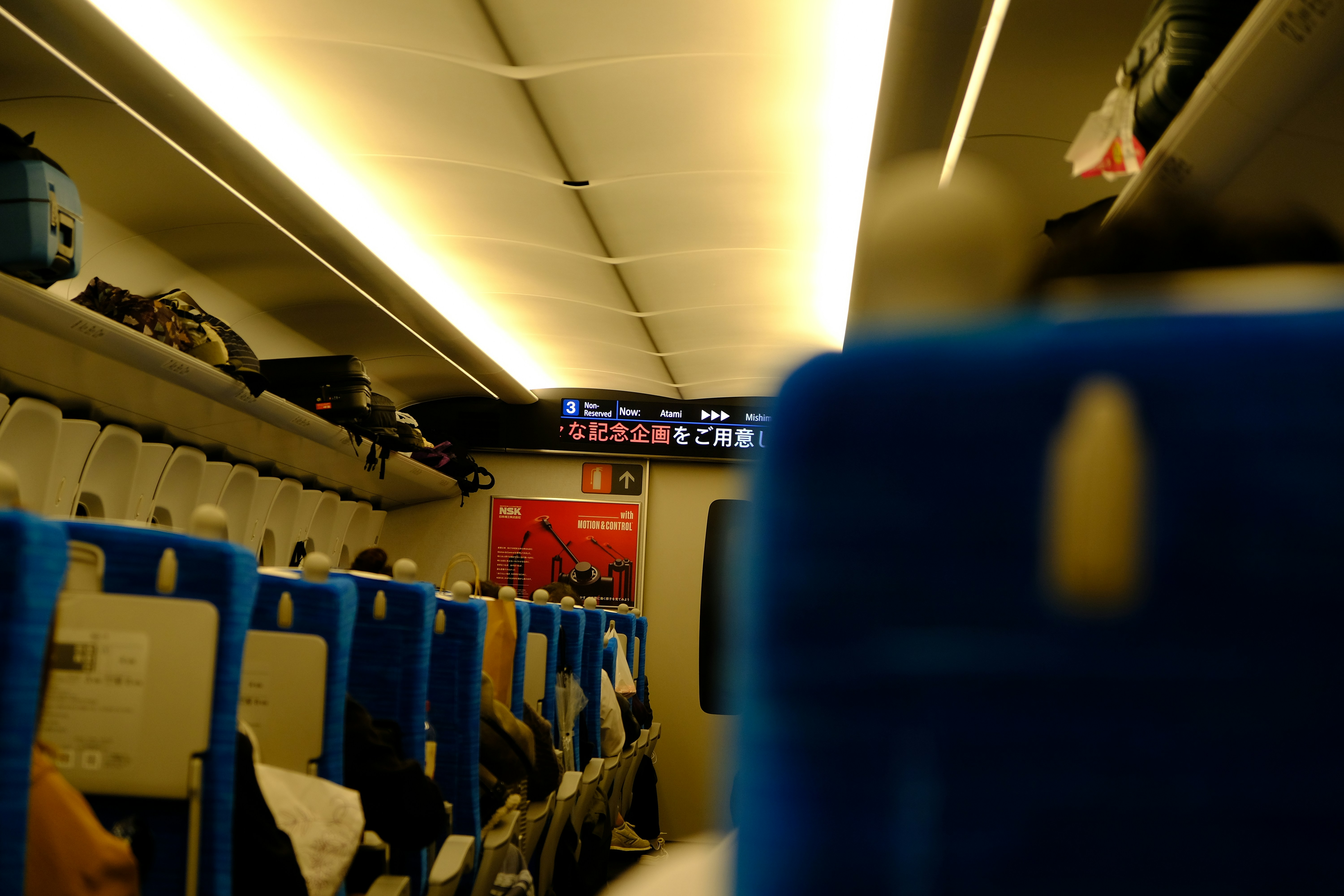 A view of the inside of an airplane