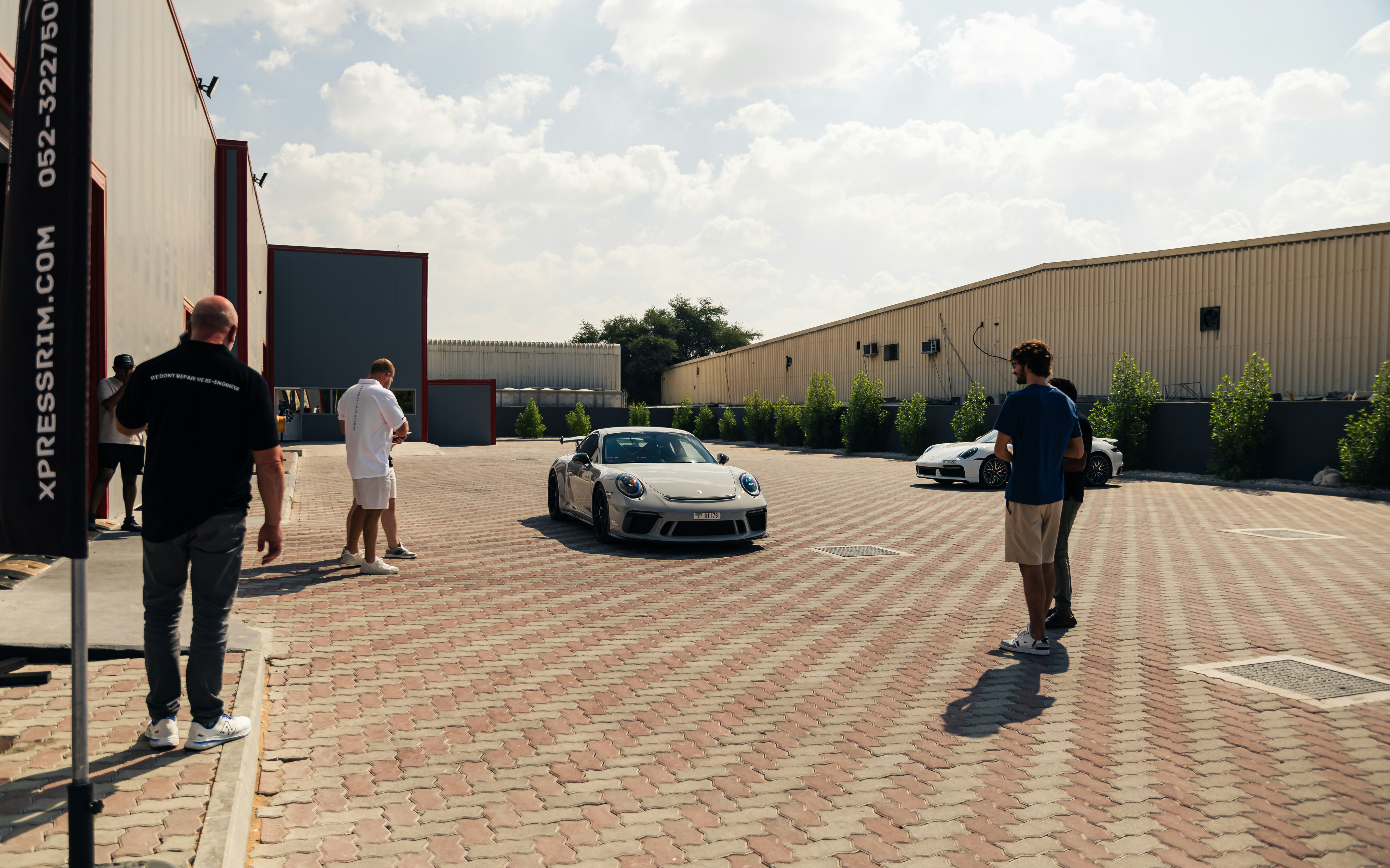 media test drive event with journalists and creators around new vehicle