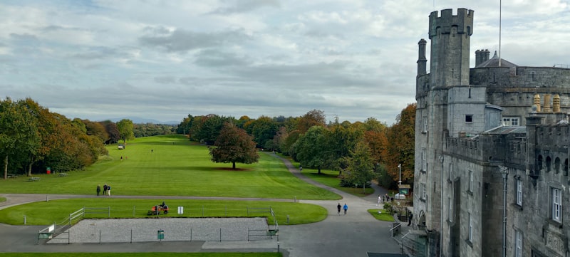 A castle view from the top of a tower