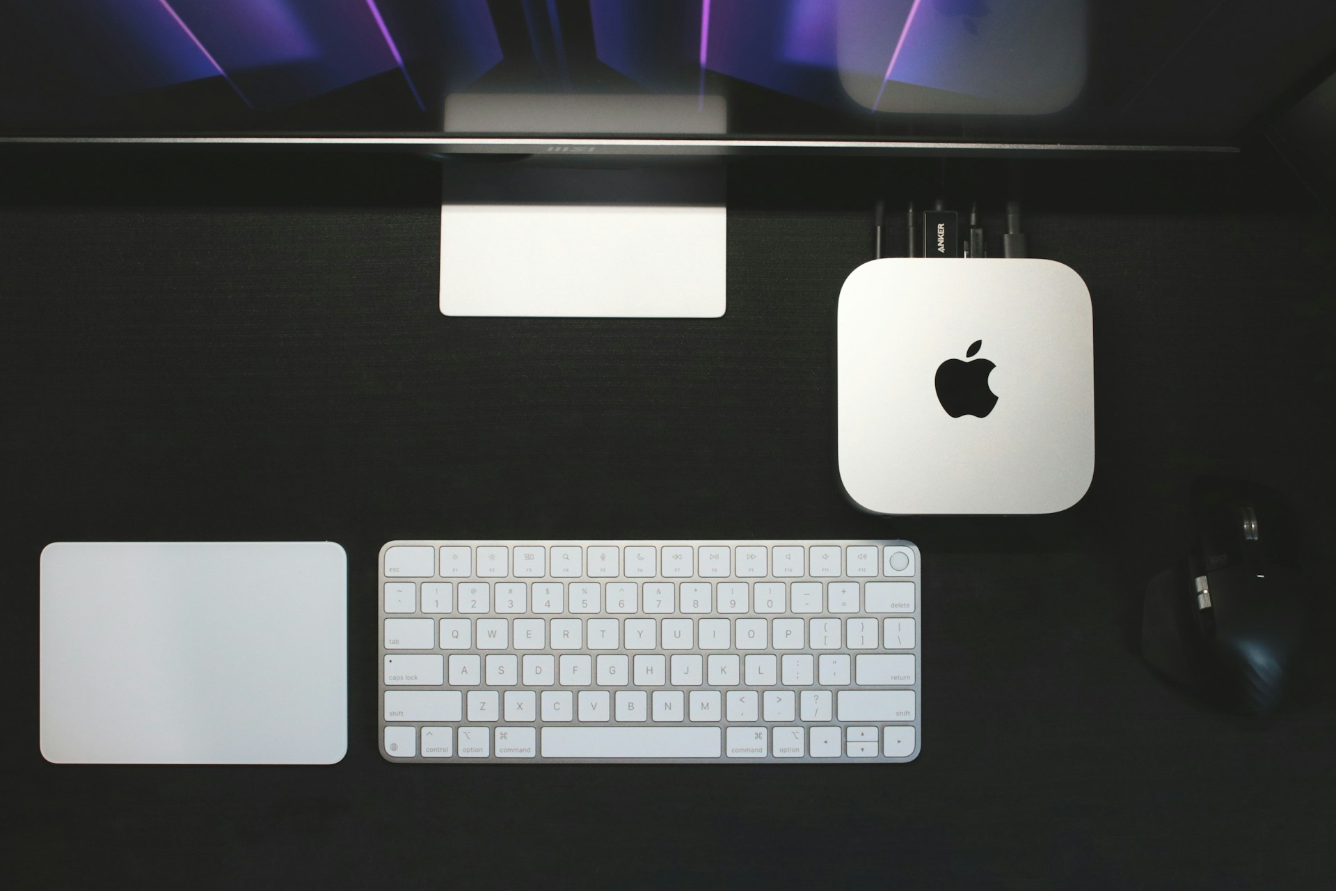 A desktop computer with a keyboard and mouse