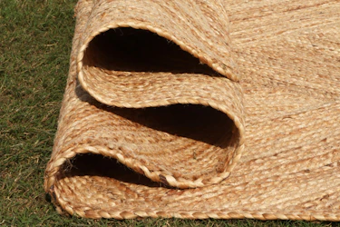 A close up of a mat on the grass