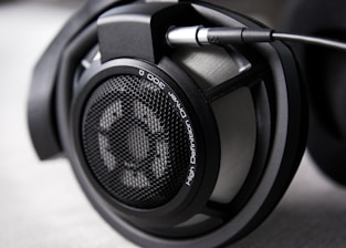 A close up of a pair of headphones