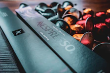 A close up of a pair of skis on a table