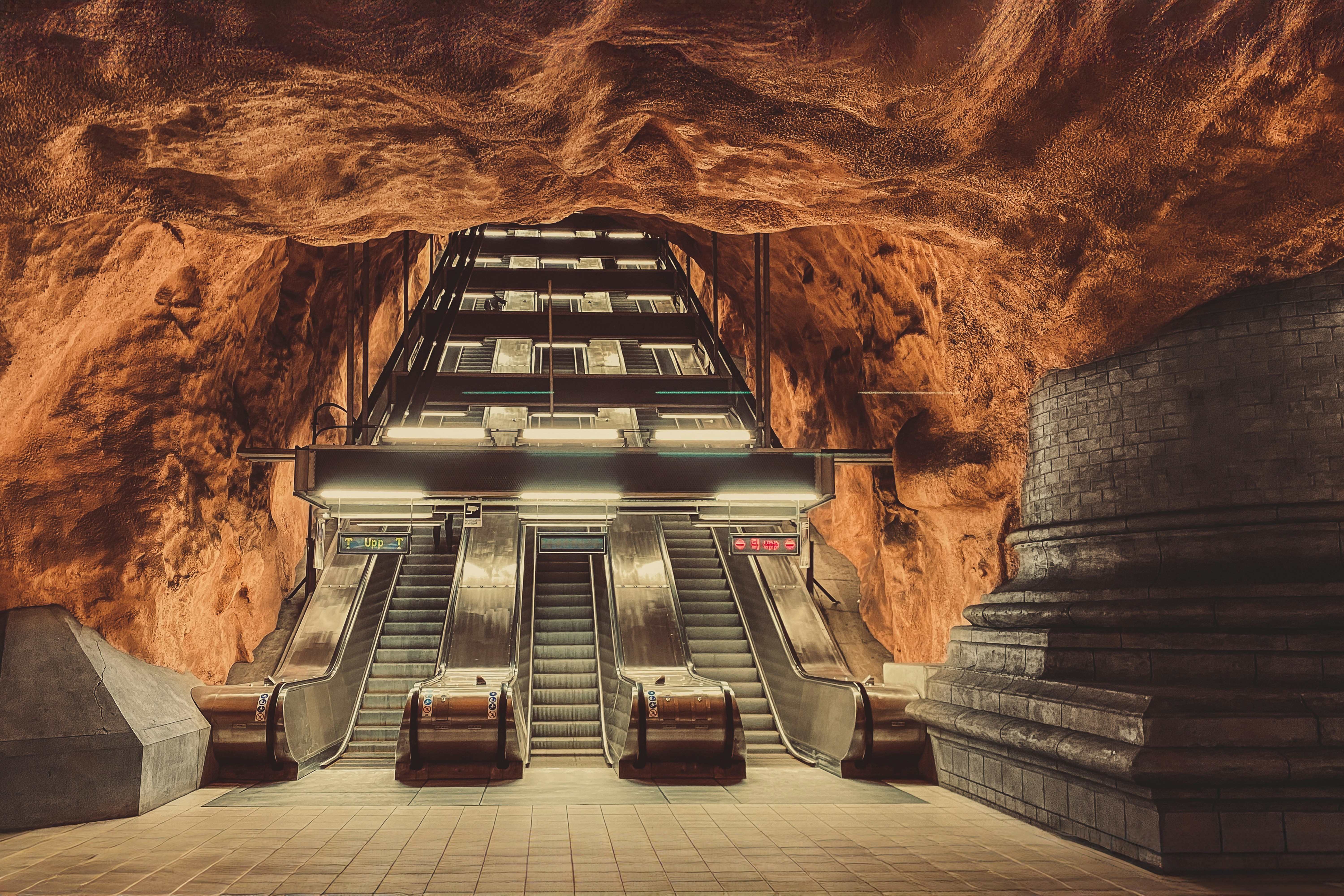 A very large building with a bunch of stairs inside of it