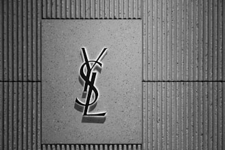 A black and white photo of a saint louis logo