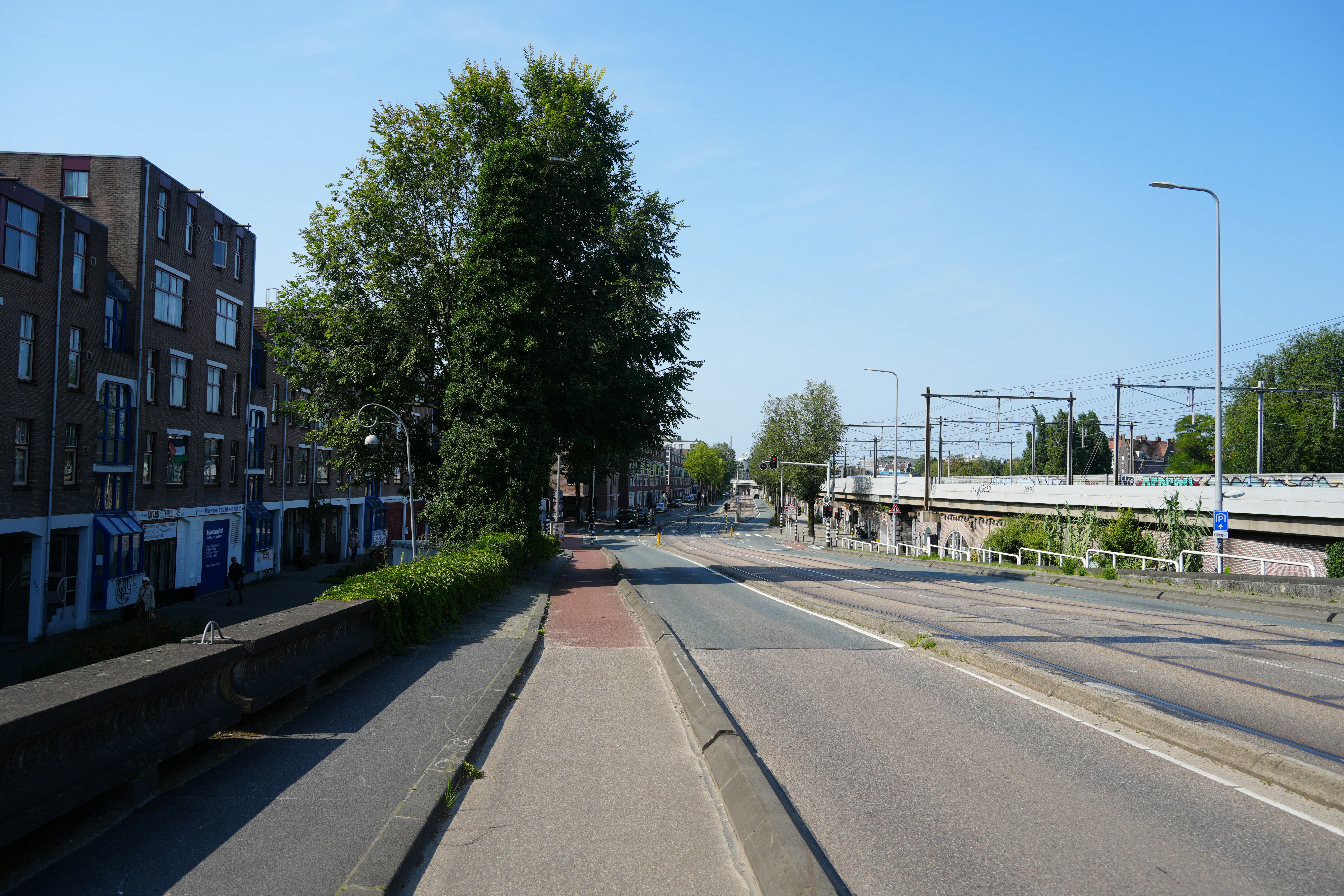 A view of a city street from a distance