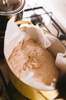 A pan of food sitting on top of a stove