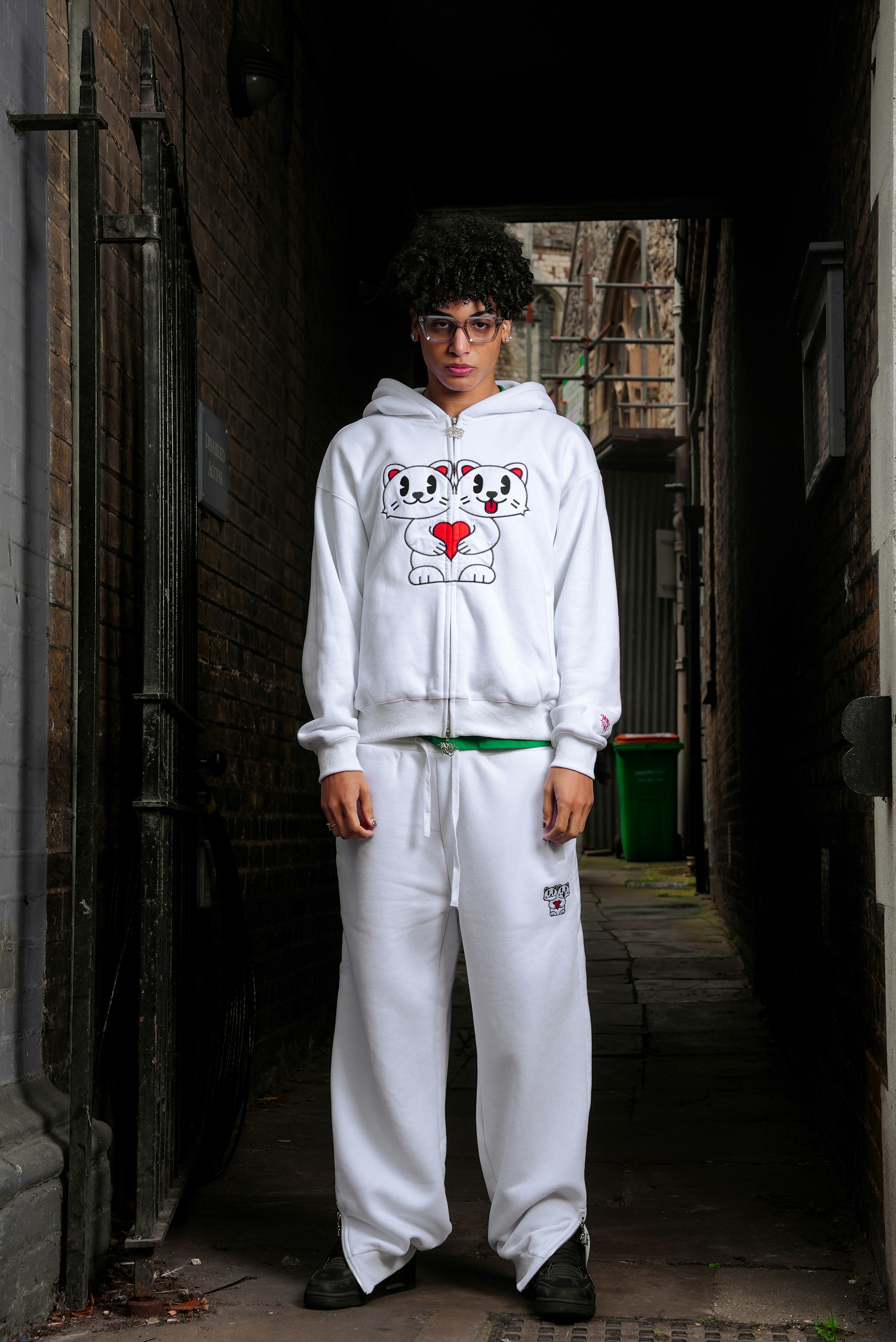 Hoodie poncho de punto grueso con capucha Cafe