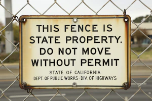 This fence is state property do not move without permit