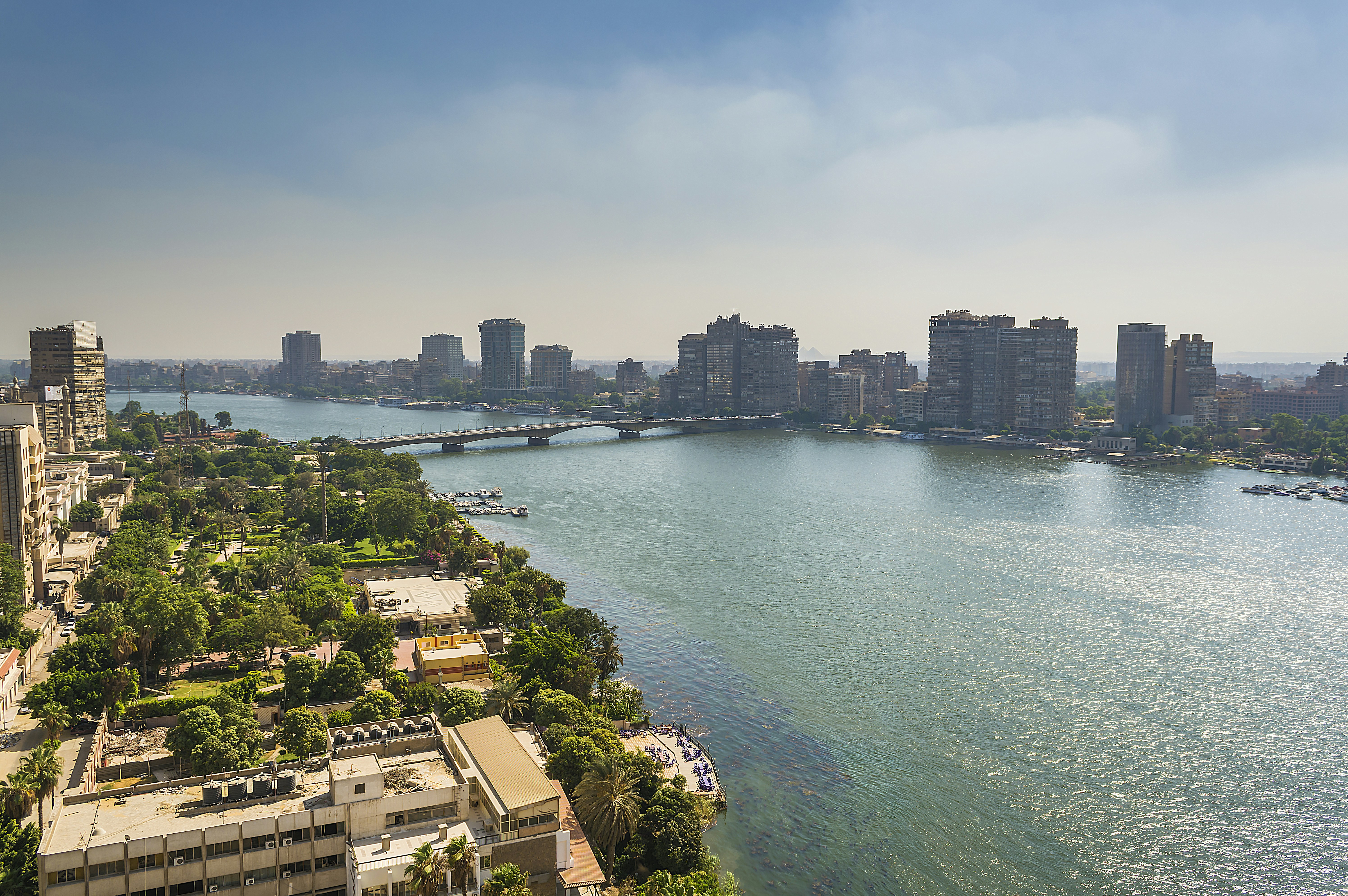 An aerial view of a large body of water