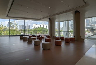 A large room with a lot of chairs in it