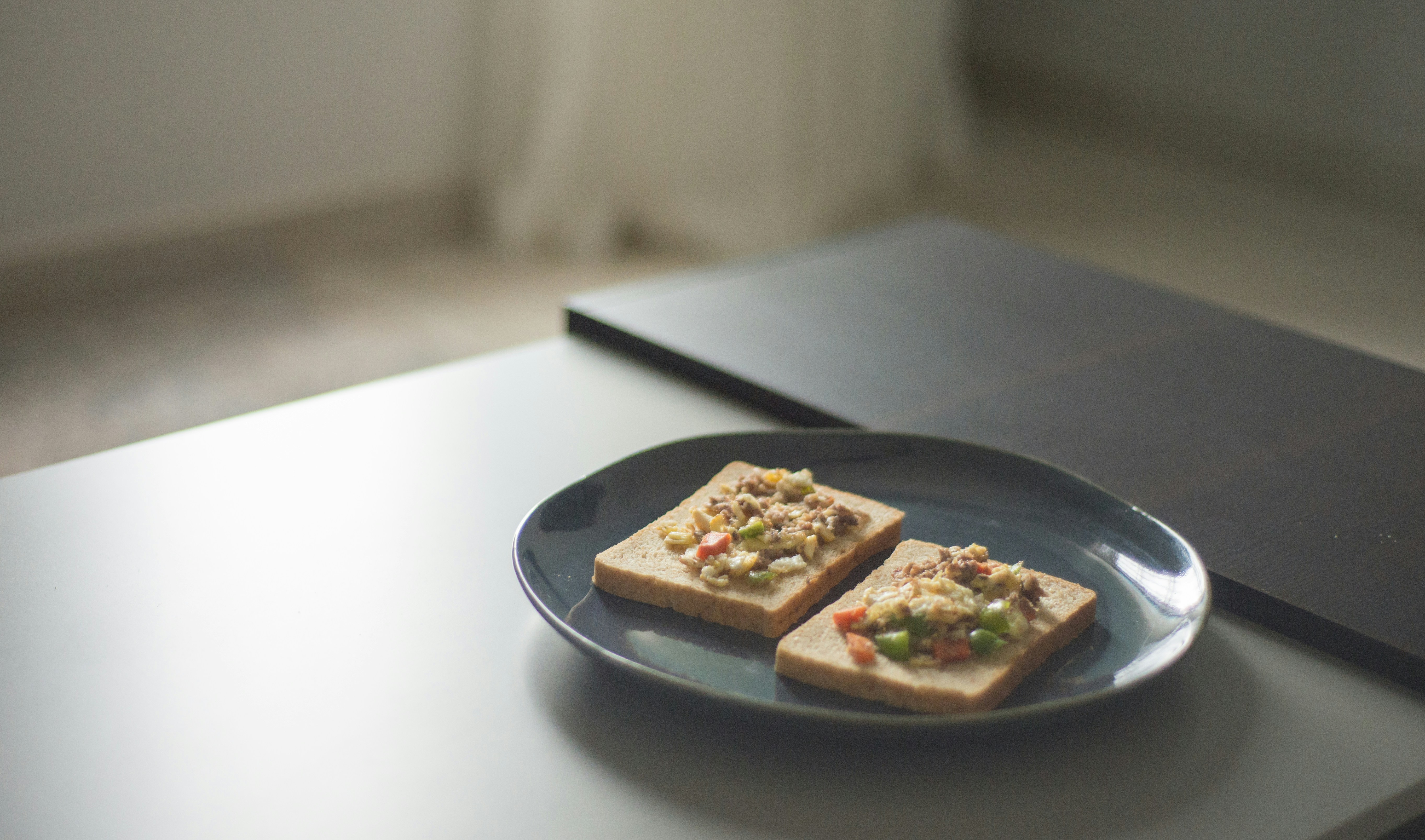 A plate of food sitting on top of a table