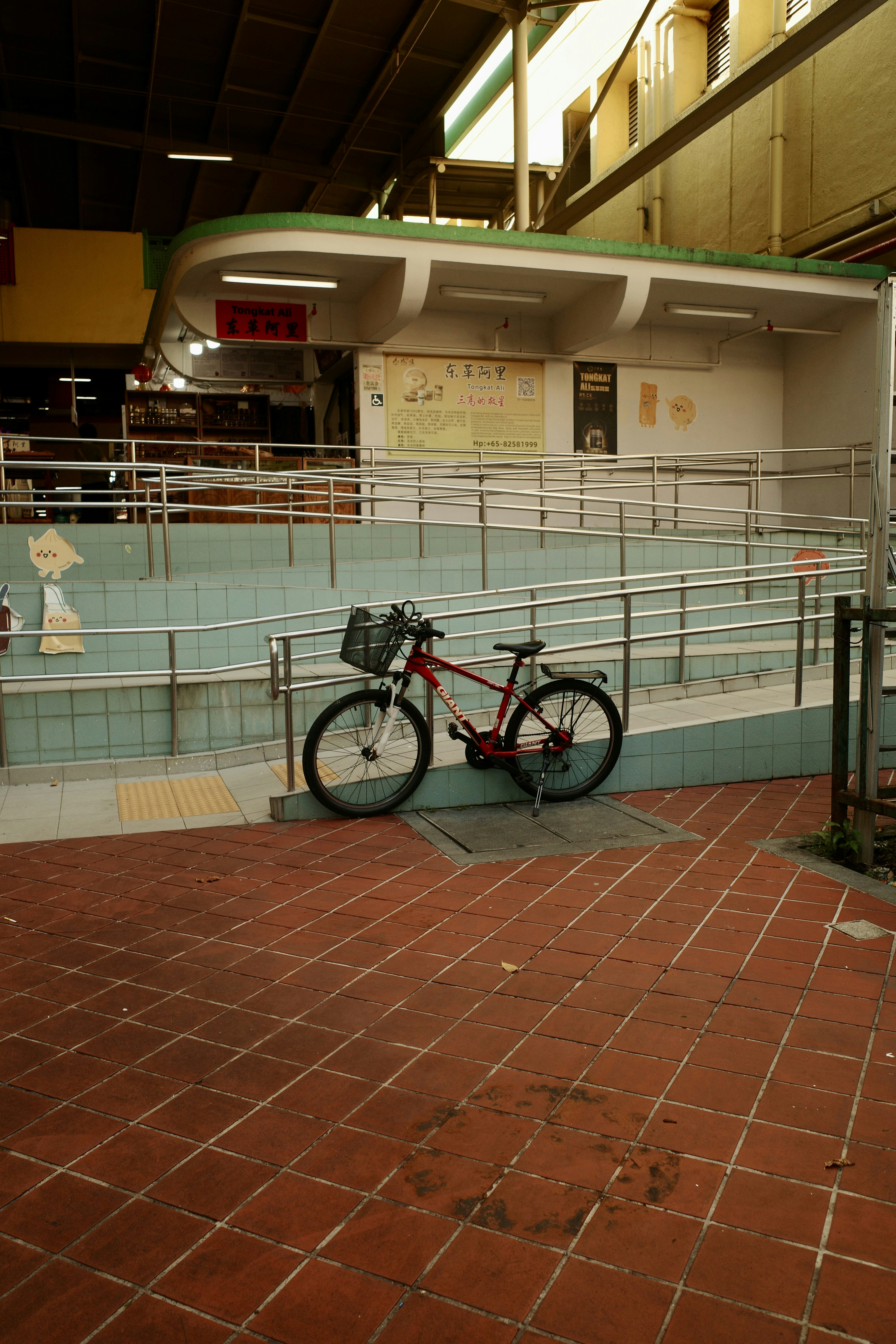 A bicycle parked in front of a building