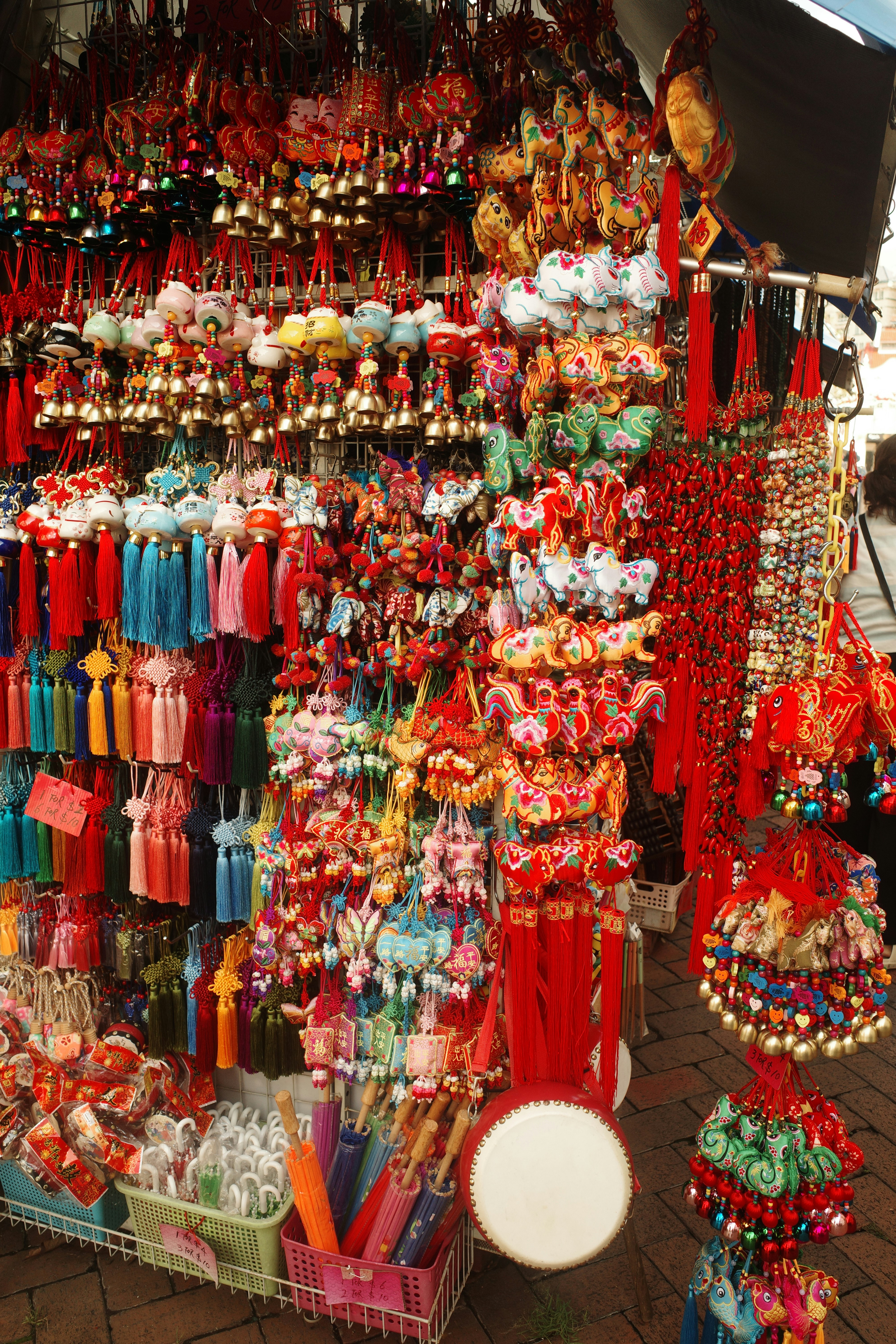A display of various items for sale at a market