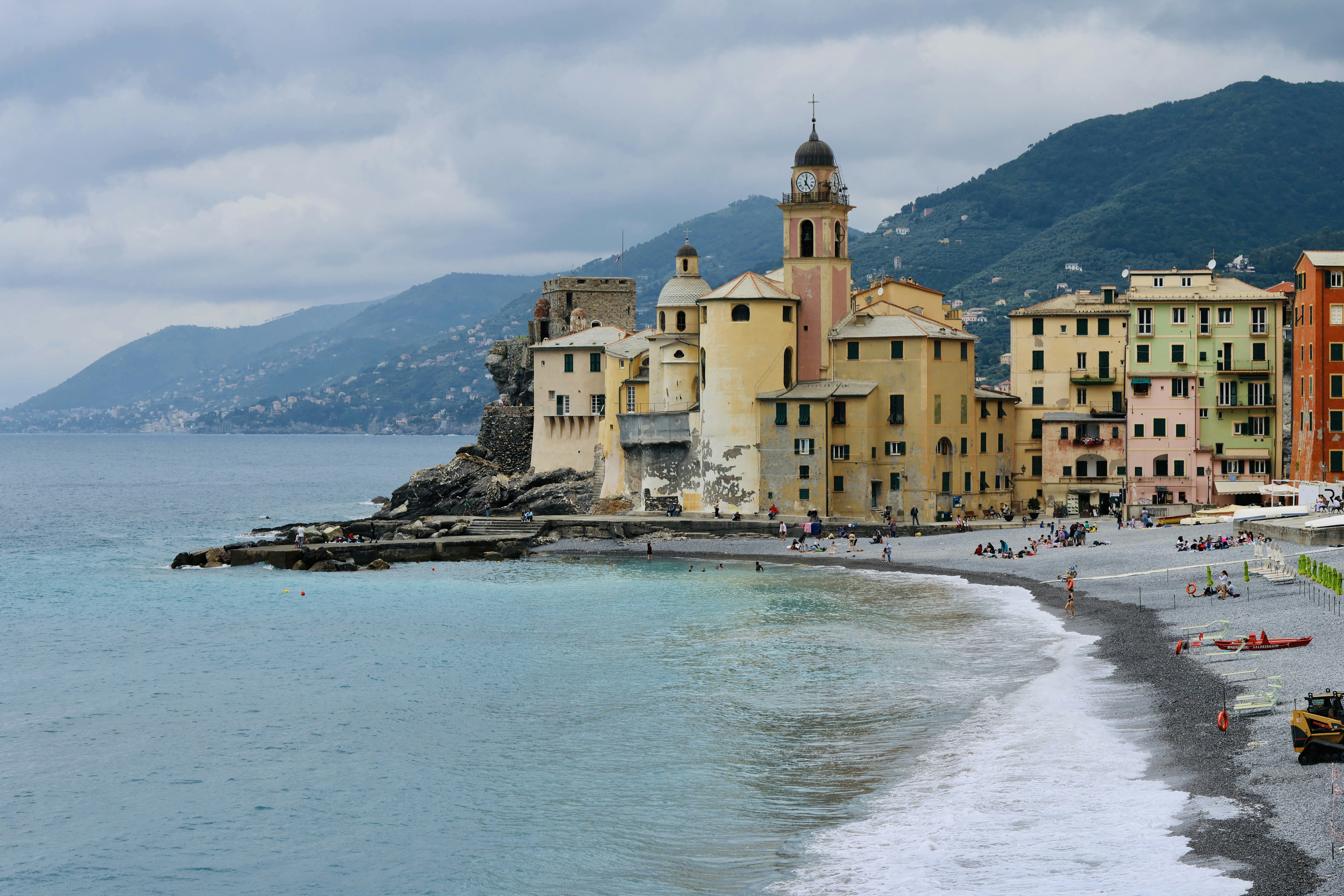 A beach that has a bunch of buildings on it