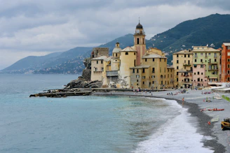 A beach that has a bunch of buildings on it