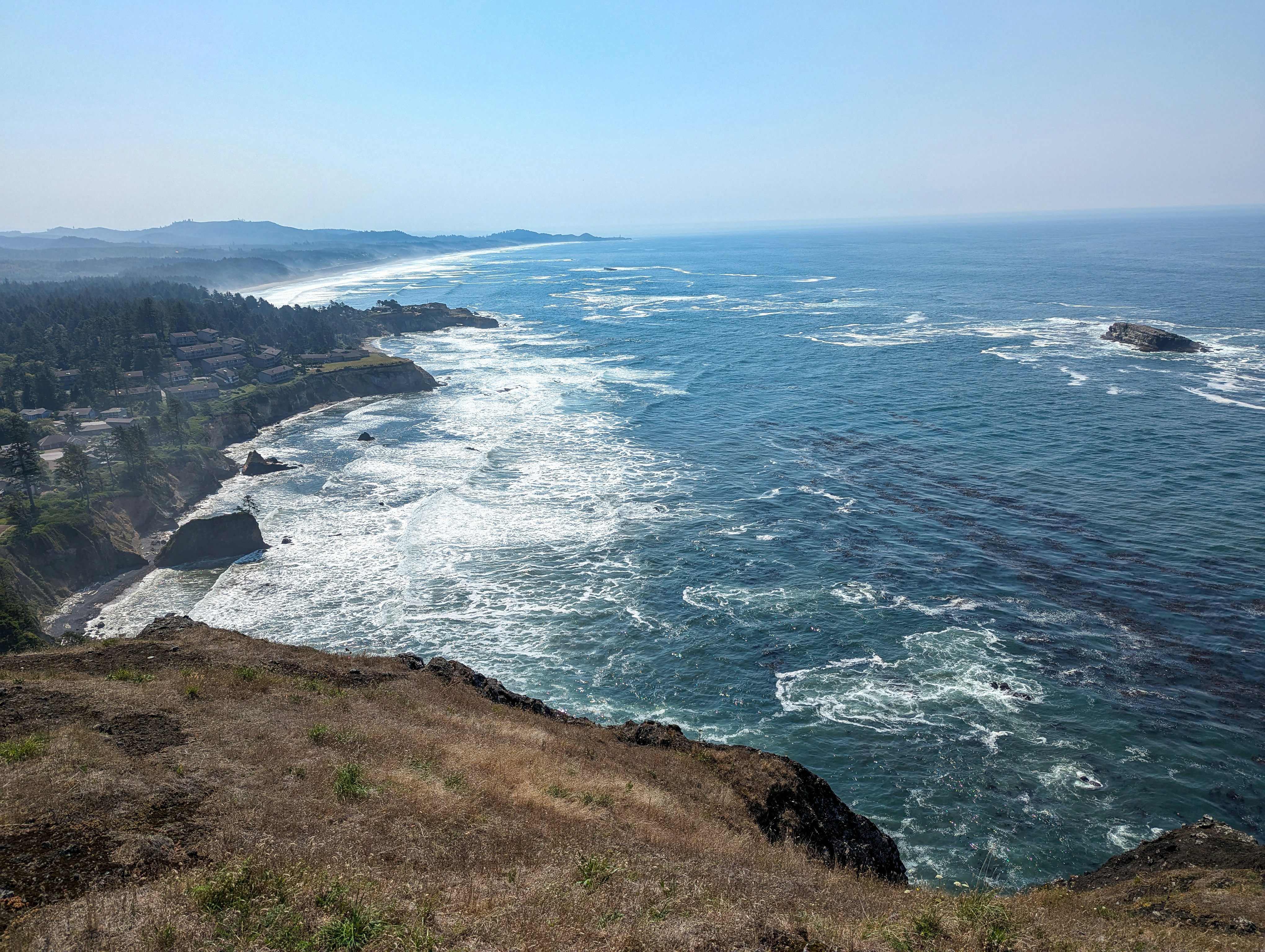 丘の上から海を望む風景
