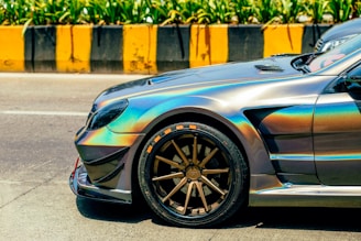 A car parked on the side of the road