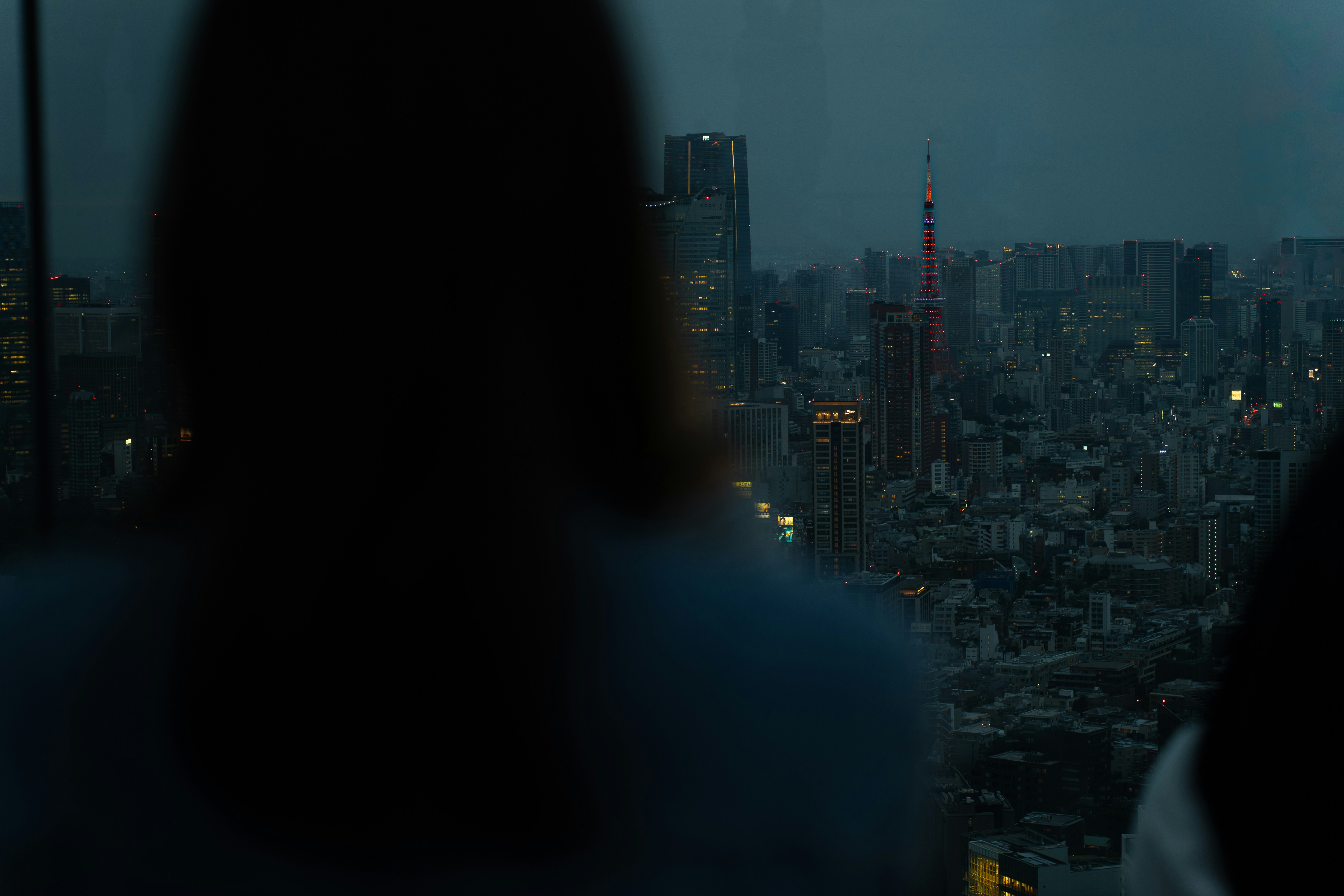 Night view of Shibuya from a rooftop