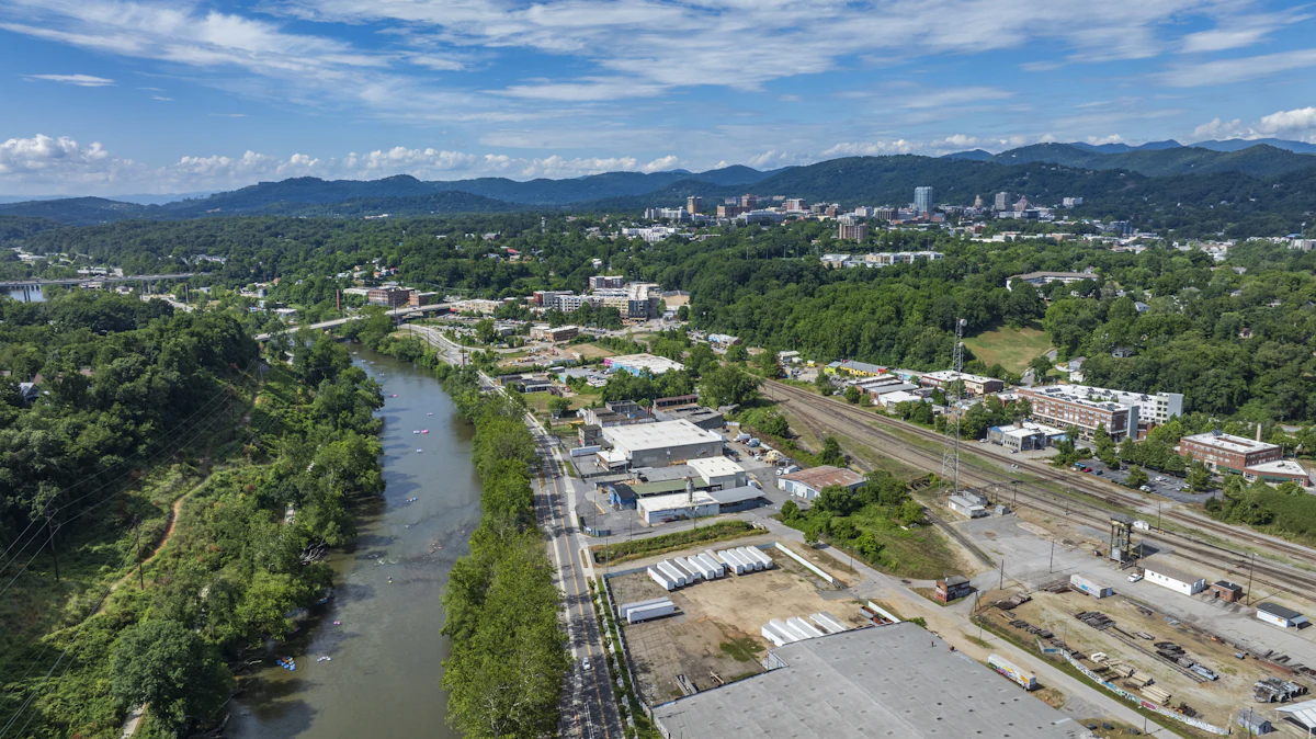 The French Broad, behaving itself again.