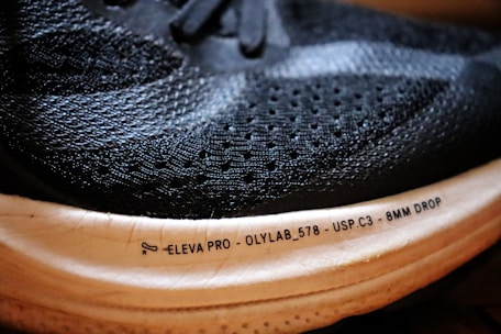 A close up of a shoe with a rubber sole