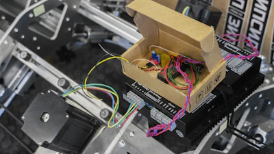 A box with wires and wires inside of it