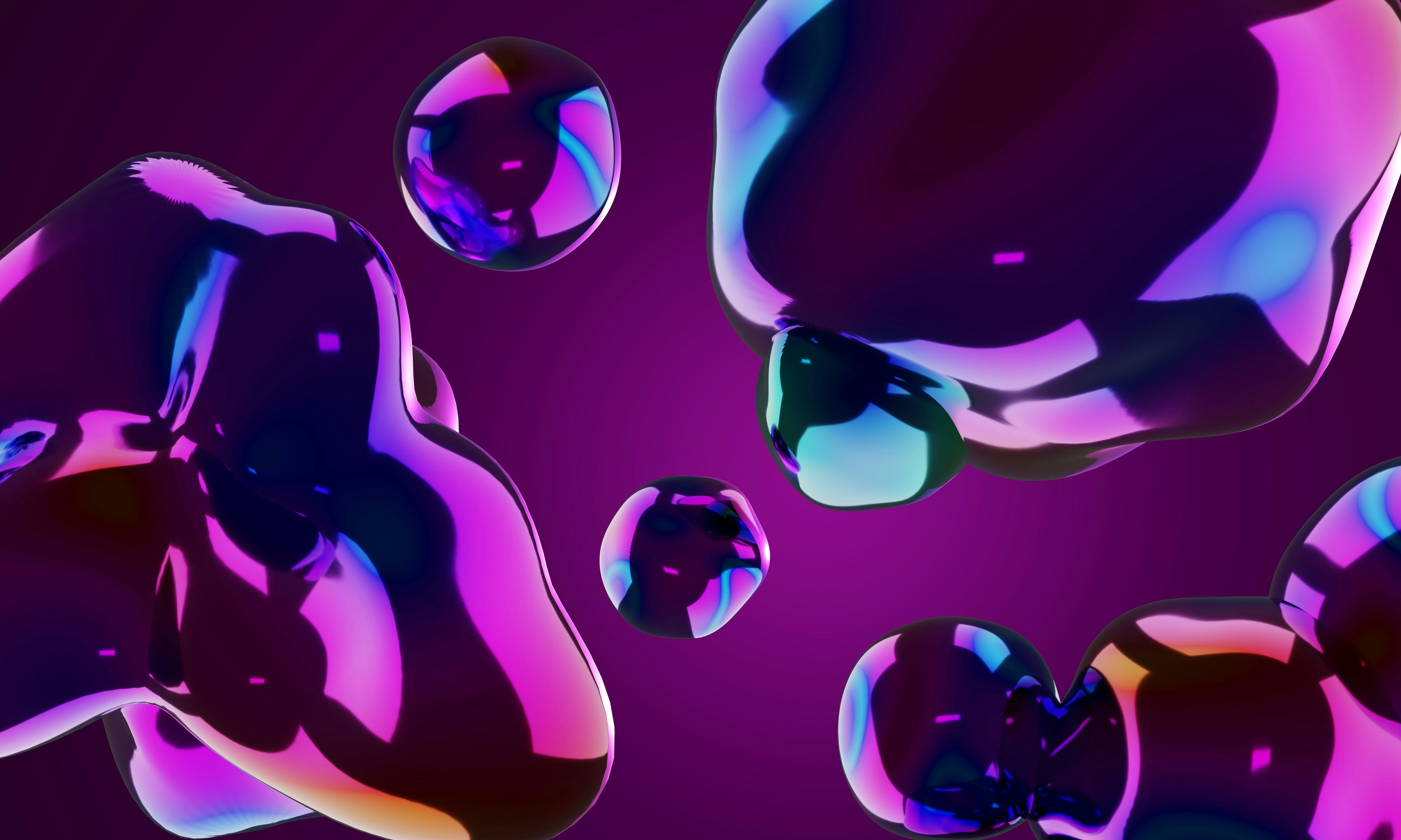 Soap bubbles floating in air