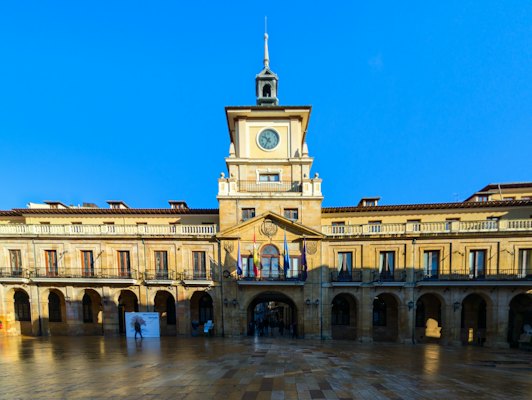 The town hall and its clock tower — Oviedo, Spain