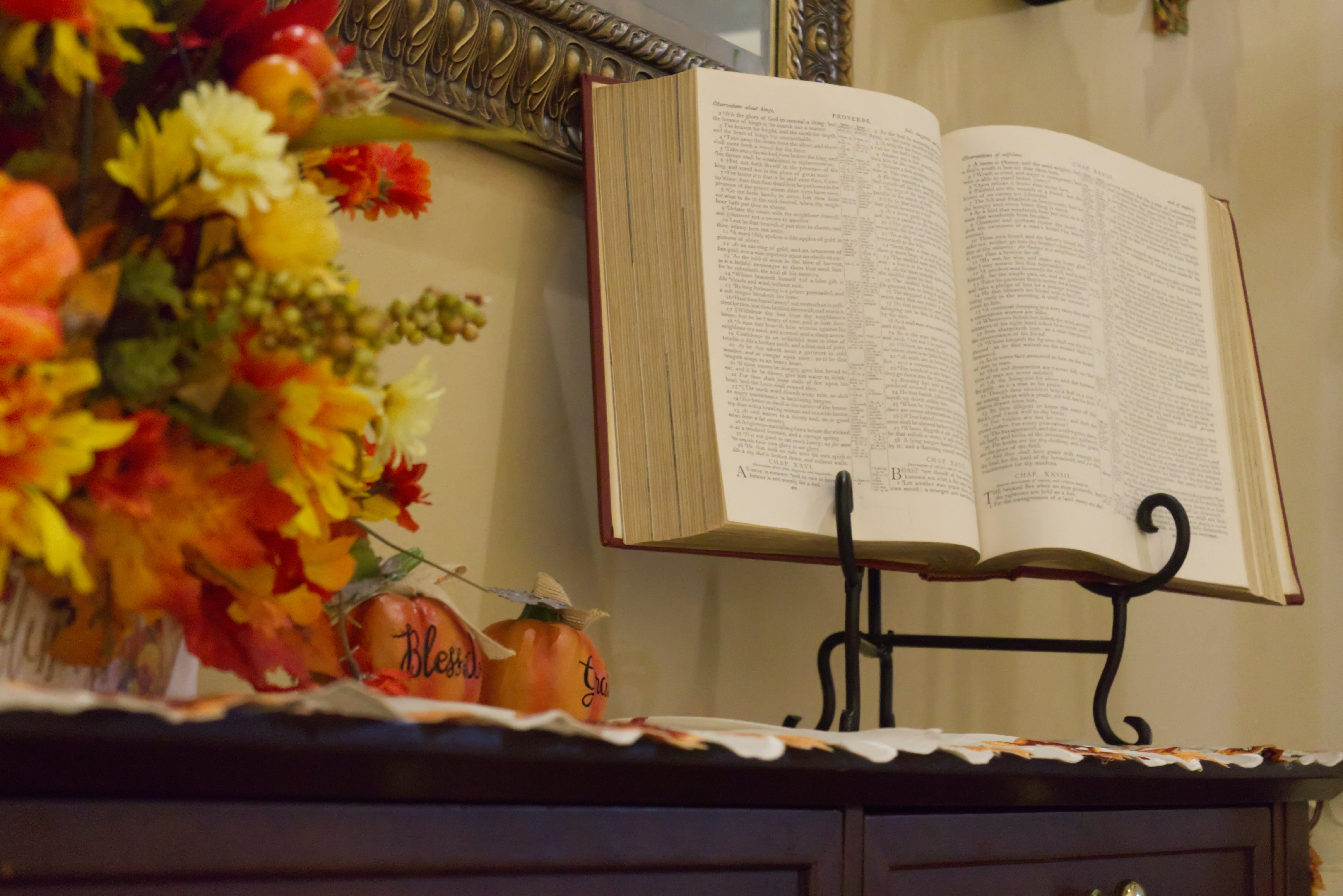an open book sitting on top of a table
