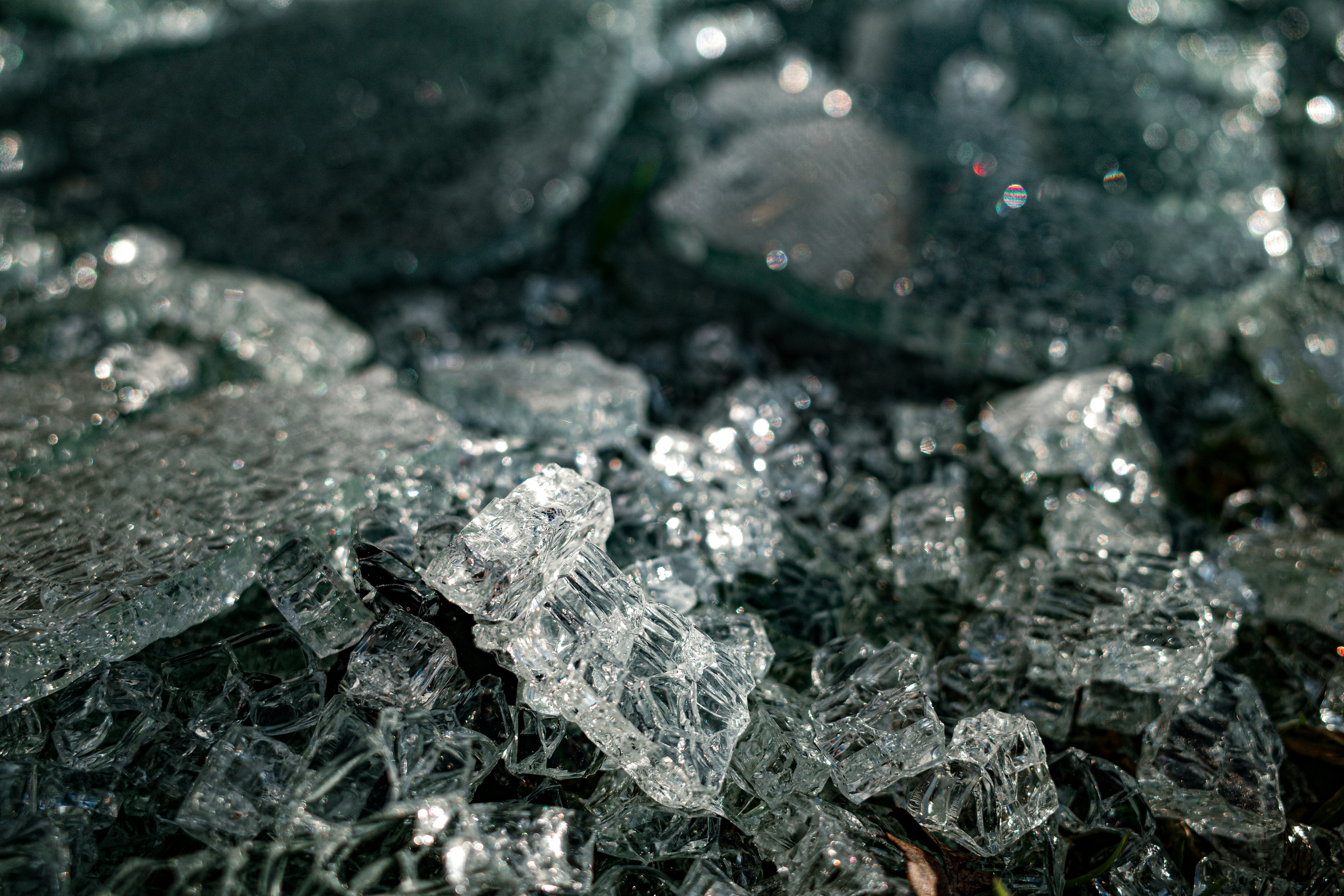 A close up of a bunch of ice crystals