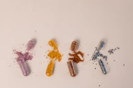 A group of pills sitting next to each other