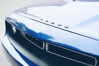 A close up of the hood of a car