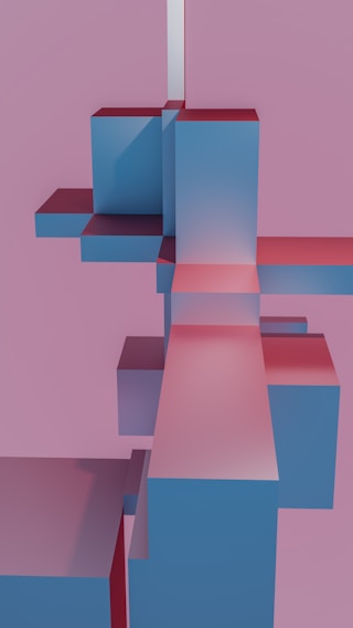 A computer generated image of a cross on a pink background