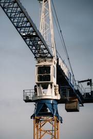 A crane that is sitting on top of a building