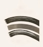 A black and white photo of a curved brush stroke