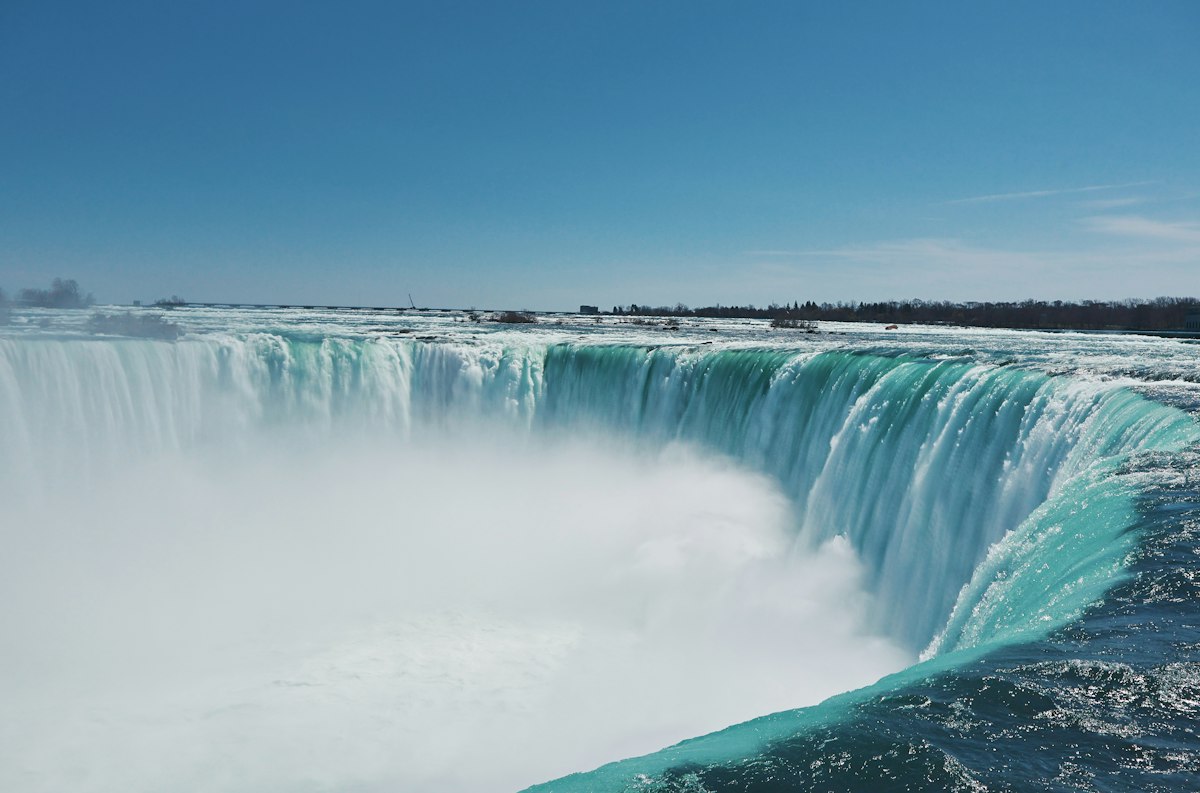 Clear view of the falls