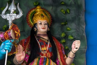 A statue of a woman holding a sword