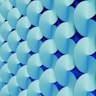 A blue wall with circles on it