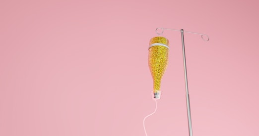 A medical device is hooked up to a light pole
