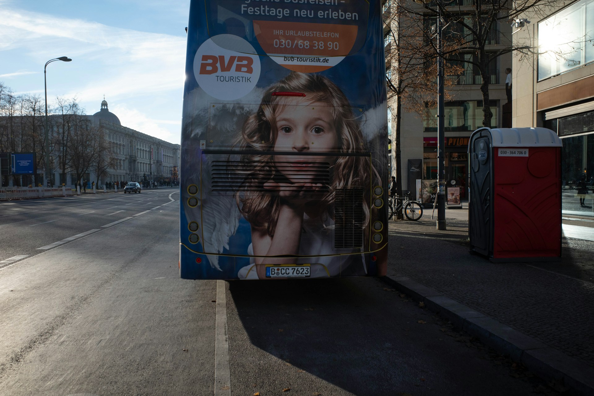 A bus parked on the side of the road